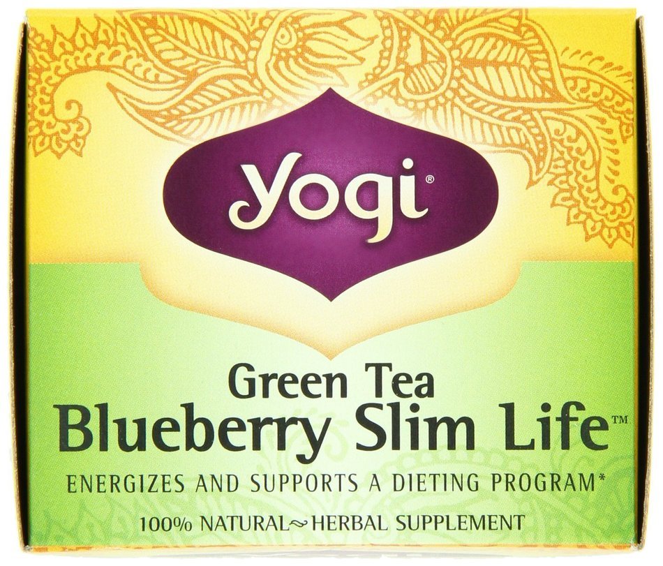 Yogi Blueberry Slim Life Green Tea, 16 Tea Bags (Pack of 6) N5