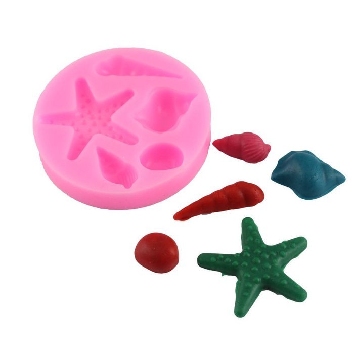 Lariy Silicone Starfish Shell Trays Chocolate Mold Cake Fondant Decorating Tools