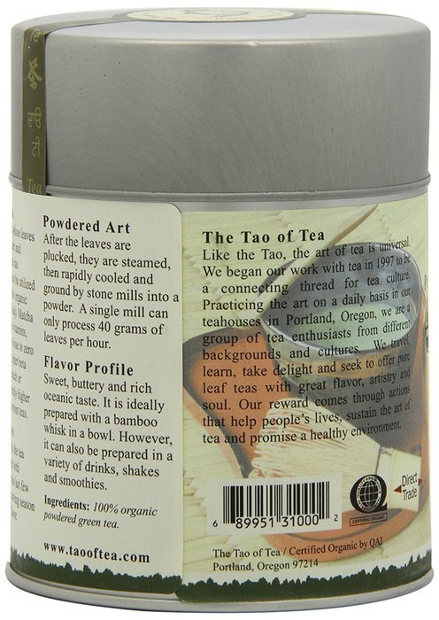The Tao of Tea, Liquid Jade Powdered Matcha Green Tea, Loose Leaf, 3-Ounce Tin N5