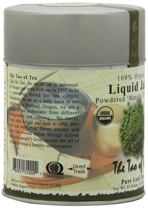 The Tao of Tea, Liquid Jade Powdered Matcha Green Tea, Loose Leaf, 3-Ounce Tin N6
