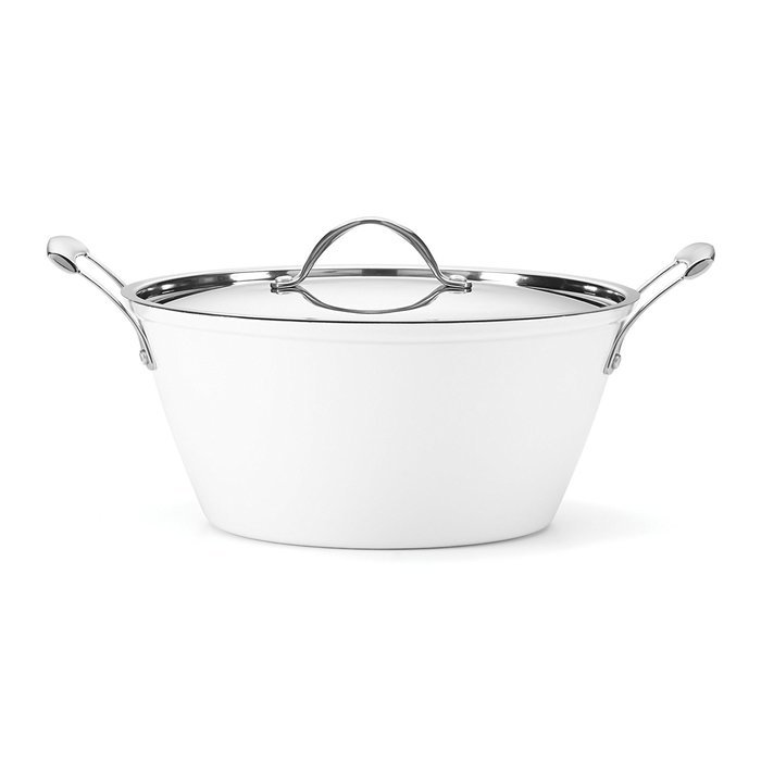 Food & Wine For Gorham Light Cast Iron 6 Quart Casserole, White