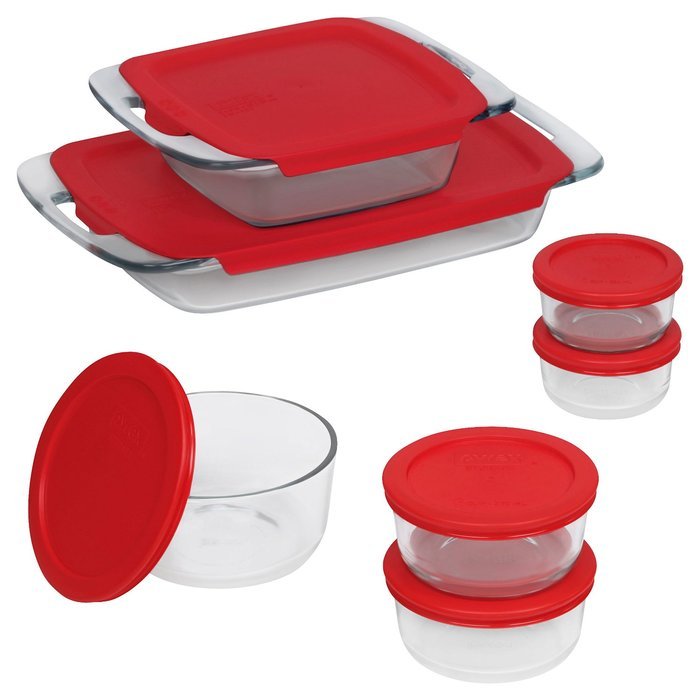 Pyrex Easy Grab 8-Piece Glass Bakeware and Food Storage Set N16