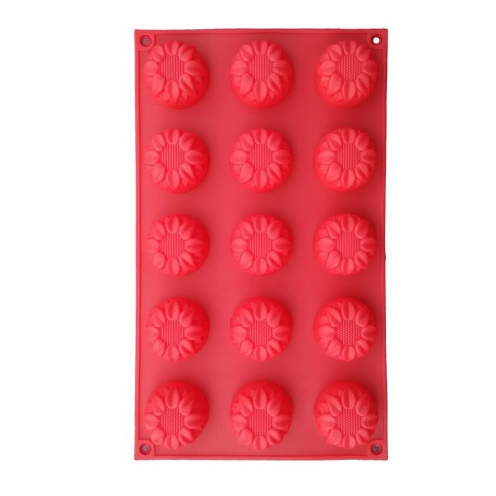 Fanhesheng 15-Cavity Silicone Fancy Bundt Cake, Muffin, Cupcake, Brownie and Cornbread Mold