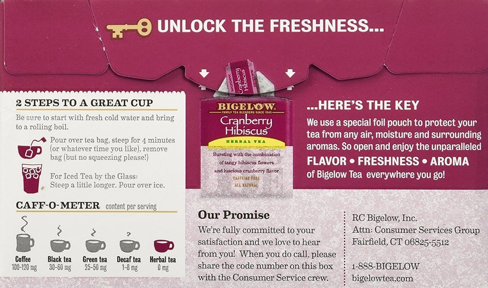 BIGELOW TEA HERB CRNBRRY HIBISCUS, 20 BG N2