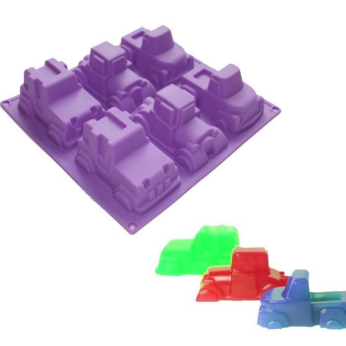 Allforhome(TM) 6 Truck Jeep Car Shape Handmade Soap Molds Silicone Cake Baking Molds Cake Pan Muffin Cups Polymer...
