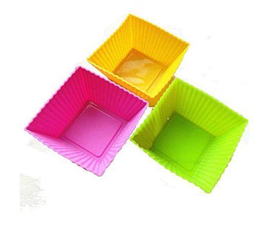 4Pcs / Lot Square Shape Silicone Cake Mold Muffin Cookie Cup Chocolate Jelly Mould Cake Baking Mold