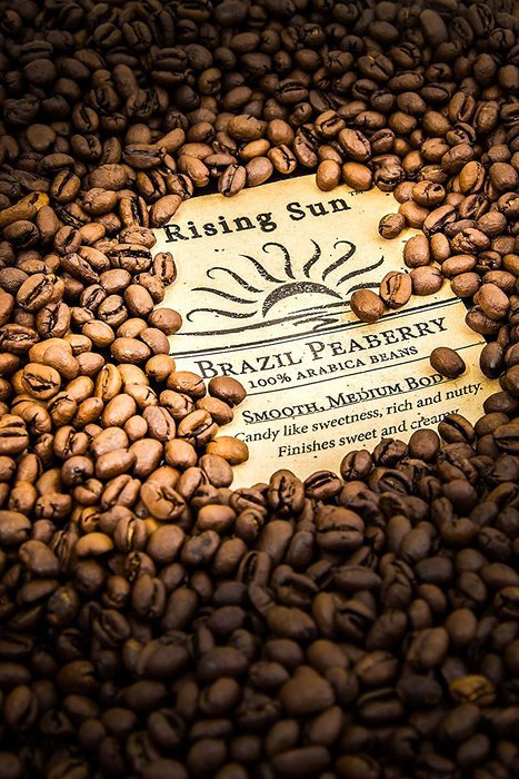 Rising Sun Roasted Whole Coffee Beans Brazil Peaberry N7 Free Image