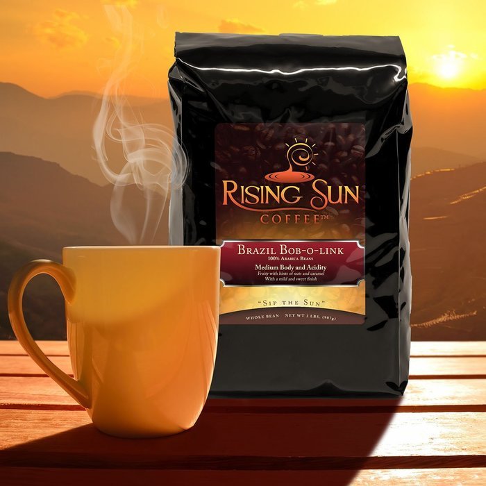 Rising-Sun Roasted Whole Coffee Beans, Brazil Peaberry N13