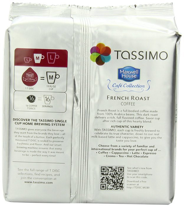 Maxwell House Cafe Collection French Roast, 16-Count T-Discs for Tassimo Brewers (Pack of 3) N2