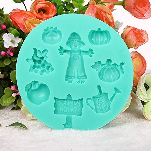 Silicone Halloween Pumpkin Scarecrow Grapes Cake Mold N8