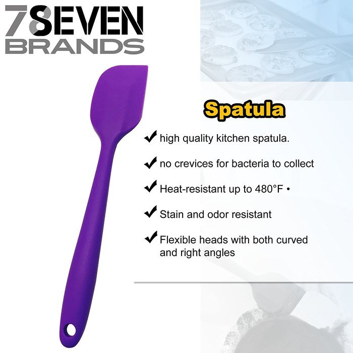 78Seven Bakeware Silicone Kitchen BUNDLE Baking Set. 1 Large Red Tongs, Spoon, Spatula, Turner and Basting Brush N4