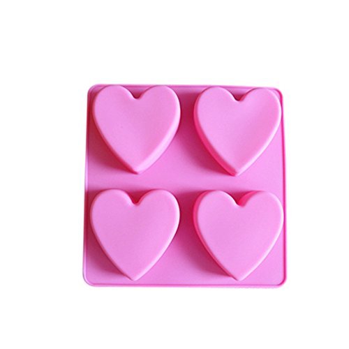 Pack of 2 Love Heart Silicone Cake Mold Pan 6.1"x6.1"x0.7" Color At Random