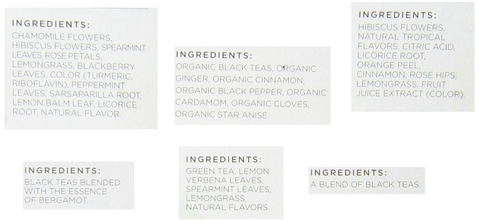 Tazo Assorted Tea Sampler (Pack of 6) N2