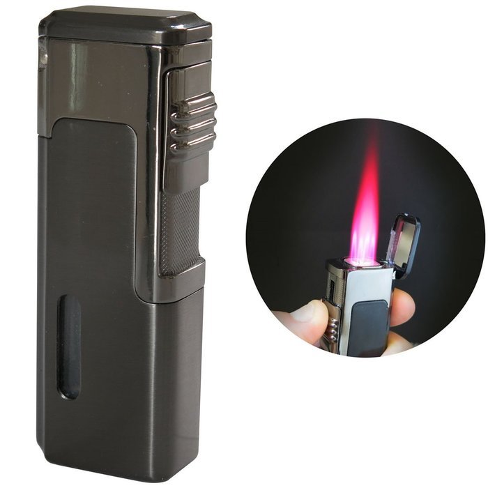 The Tsunami Quad Torch Butane Lighter - Color: Black N13