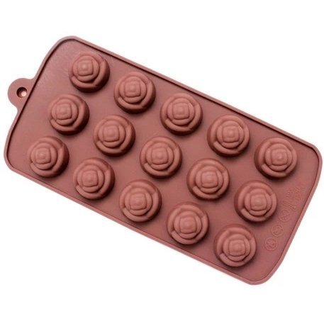 WISDOMTOY Kitchen Household Silicone DIY Chocolate Jelly Candy Mold Cake Making Baking Tray (Rose)