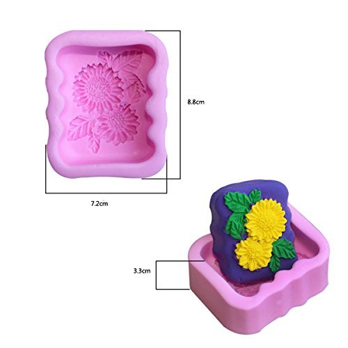 Daisy Embossed Silicone Soap Mold Chocolate Fondant Cake Mould N2