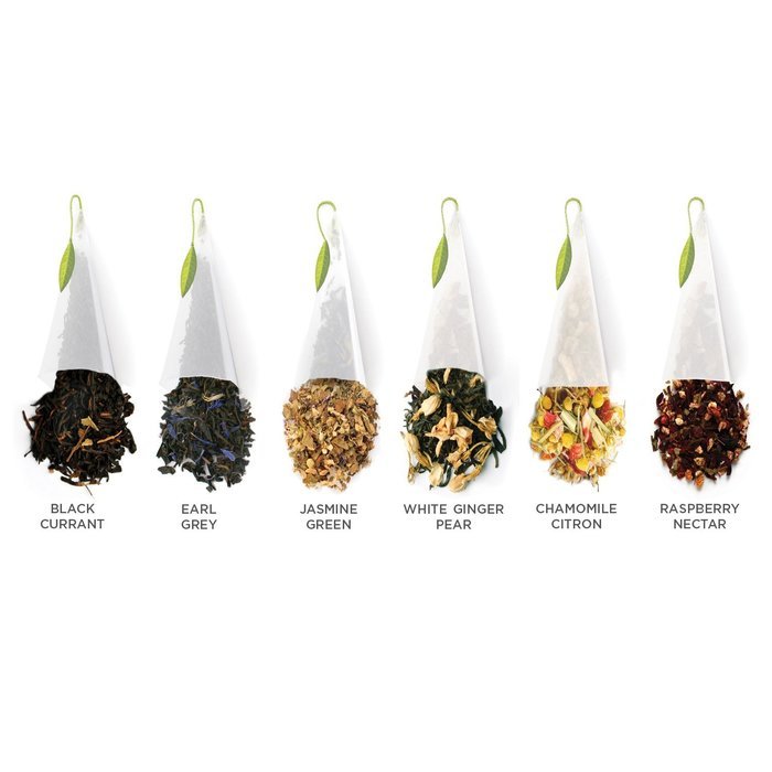 Tea Fort&eacute;&reg; Medium Tin Sampler Gift Assortment with 6 Handcrafted Pyramid Tea Infusers - Black Tea, Green Tea,... N4