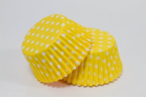 Yellow White Polka Dot Baking Liners Cupcake Muffin Cups 50 count