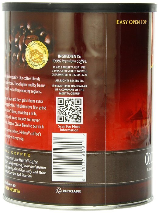 Melitta Coffee, Colombian Supreme Ground, Medium Roast, 22-Ounce N3