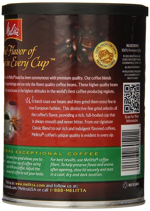 Melitta Coffee, Colombian Supreme Ground, Medium Roast, 22-Ounce N12