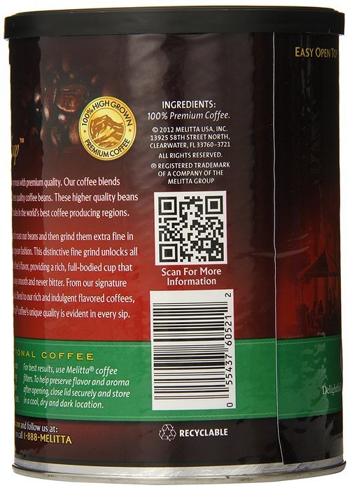 Melitta Coffee, Colombian Supreme Ground, Medium Roast, 22-Ounce N13