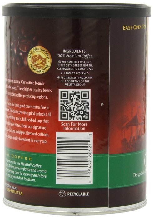 Melitta Coffee, Colombian Supreme Ground, Medium Roast, 22-Ounce N14