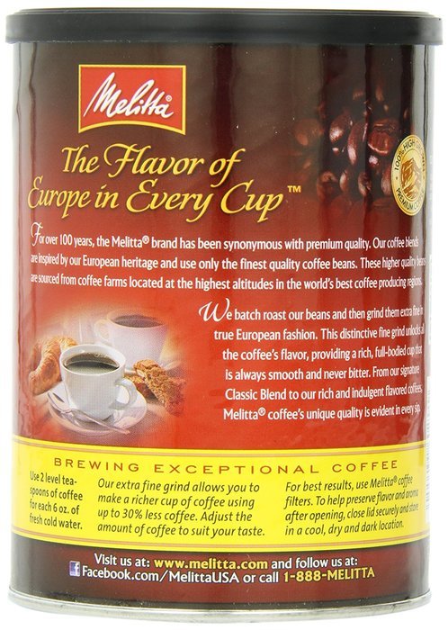 Melitta Coffee, Colombian Supreme Ground, Medium Roast, 22-Ounce N17