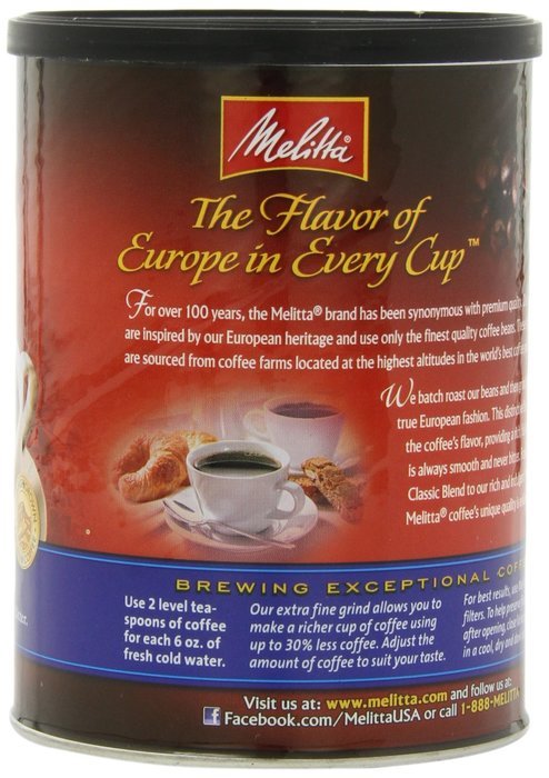 Melitta Coffee, Colombian Supreme Ground, Medium Roast, 22-Ounce N19