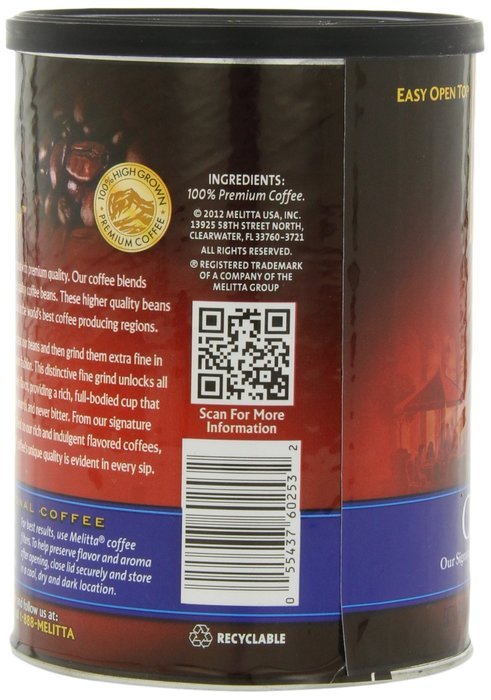 Melitta Coffee, Colombian Supreme Ground, Medium Roast, 22-Ounce N21