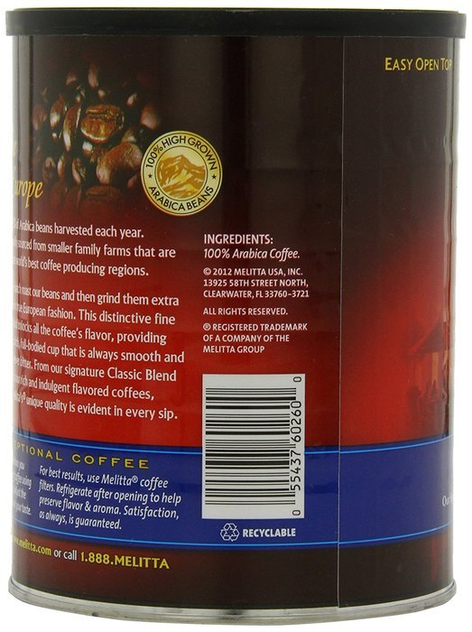 Melitta Coffee, Colombian Supreme Ground, Medium Roast, 22-Ounce N26