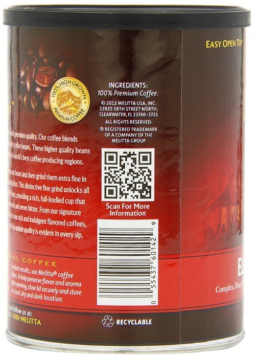 Melitta Coffee, Colombian Supreme Ground, Medium Roast, 22-Ounce N35