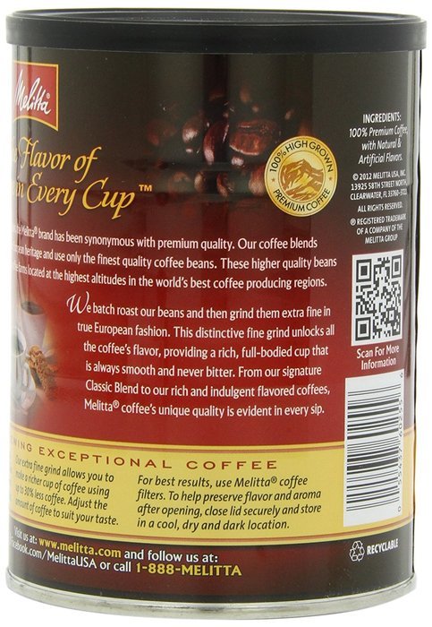Melitta Coffee, Colombian Supreme Ground, Medium Roast, 22-Ounce N39