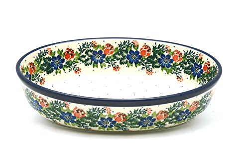 Polish Pottery Baker - Oval - Small - Garden Party