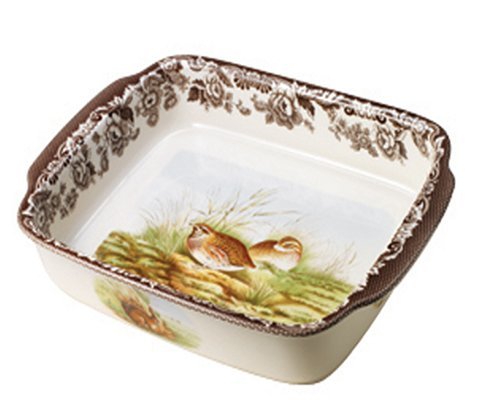 Spode Woodland Rabbit and Quail Rectangular Handled Dish