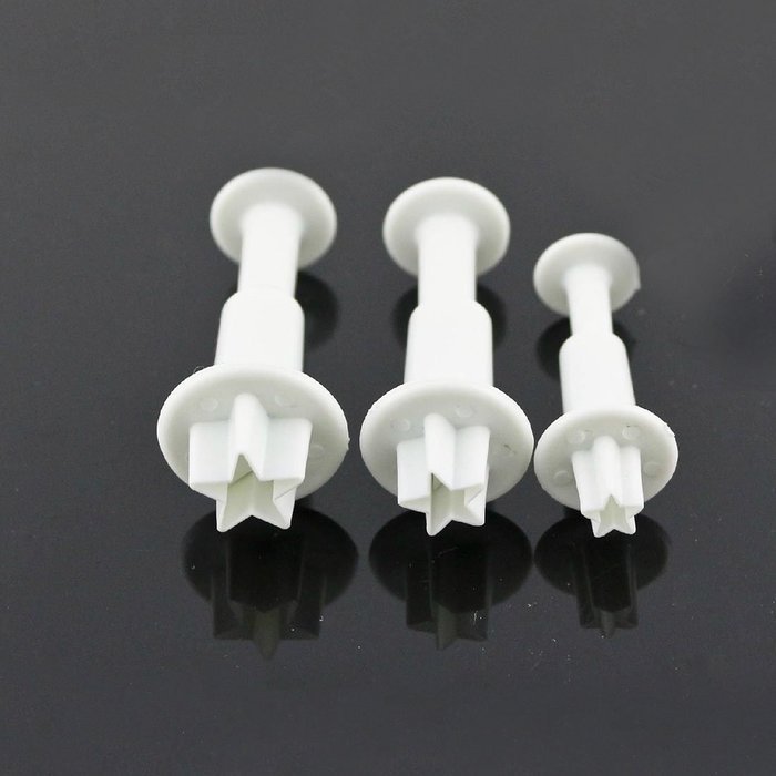 DUFUSTORE 3 Pcs Mini Star Fondant Plunger Cutter Cake Cookies Decorating Tool Mold N2