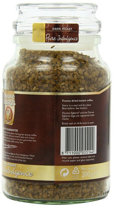 Douwe Egberts Pure Indulgence Instant Coffee in Jar, Dark Roast, 7.05-Ounce, 200 gram N5
