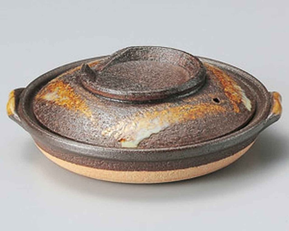 Yanagawa for 2-3 persons 7.9inch Donabe Japanese Hot pot Brown Ceramic Made in Japan