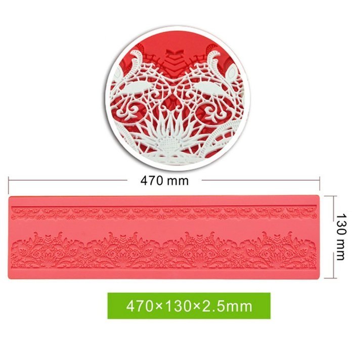 Edible Border Cake Lace Mats Silicone Decoration Mat for Fondant Art Kitchenware AK-LSM-03 N2
