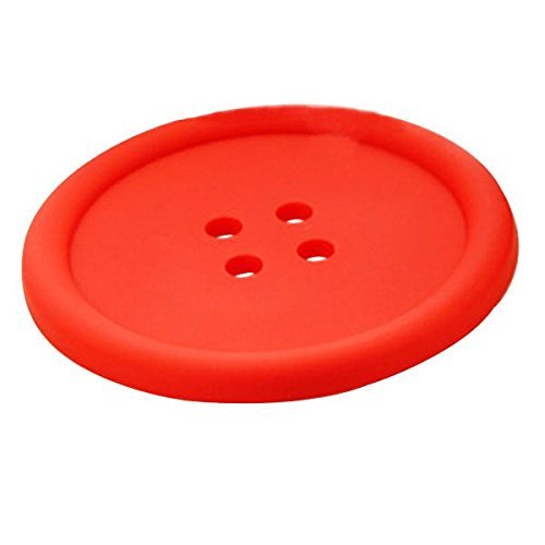 ASDOMO Colourful Silicone Placemat Button Coasters Tea Cup Cushion Mug Cup Holder Mat Pad Green N7