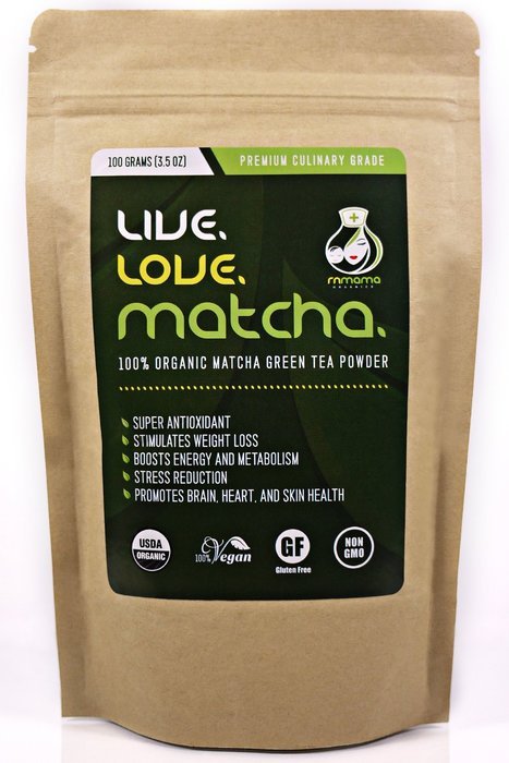 Matcha Green Tea Powder Organic 100% USDA - Premium Culinary Grade - 100gms (3.5oz) - Lattes, Smoothies