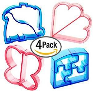 Sell4Style Kids Sandwich Cutter Set of 4 - Sandwich and Bread Crust Cutters in 4 Cute Shapes