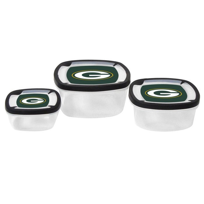 NFL Nesting Square Containers, 7.2-Cup; 3.5-Cup; 2.1-Cup, Clear, Piece of 3