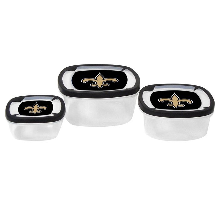NFL Nesting Square Containers, 7.2-Cup; 3.5-Cup; 2.1-Cup, Clear, Piece of 3 N3