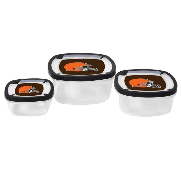 NFL Nesting Square Containers, 7.2-Cup; 3.5-Cup; 2.1-Cup, Clear, Piece of 3 N6