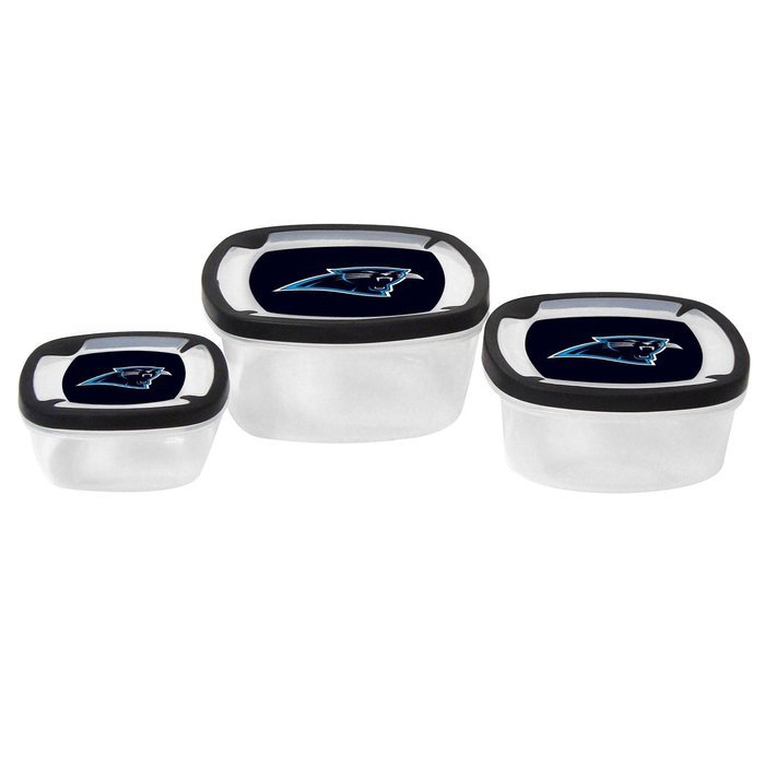 NFL Nesting Square Containers, 7.2-Cup; 3.5-Cup; 2.1-Cup, Clear, Piece of 3 N7