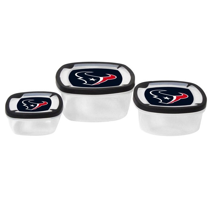 NFL Nesting Square Containers, 7.2-Cup; 3.5-Cup; 2.1-Cup, Clear, Piece of 3 N9