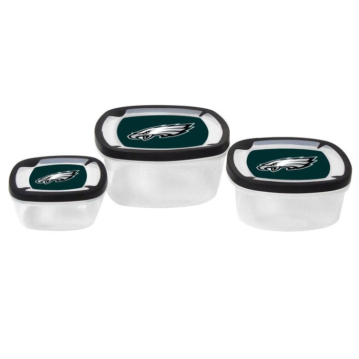 NFL Nesting Square Containers, 7.2-Cup; 3.5-Cup; 2.1-Cup, Clear, Piece of 3 N10