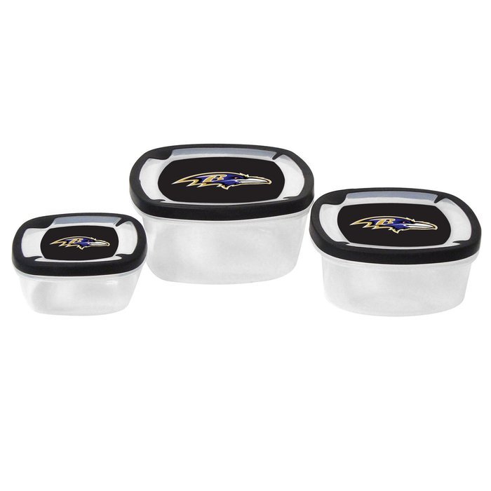 NFL Nesting Square Containers, 7.2-Cup; 3.5-Cup; 2.1-Cup, Clear, Piece of 3 N17