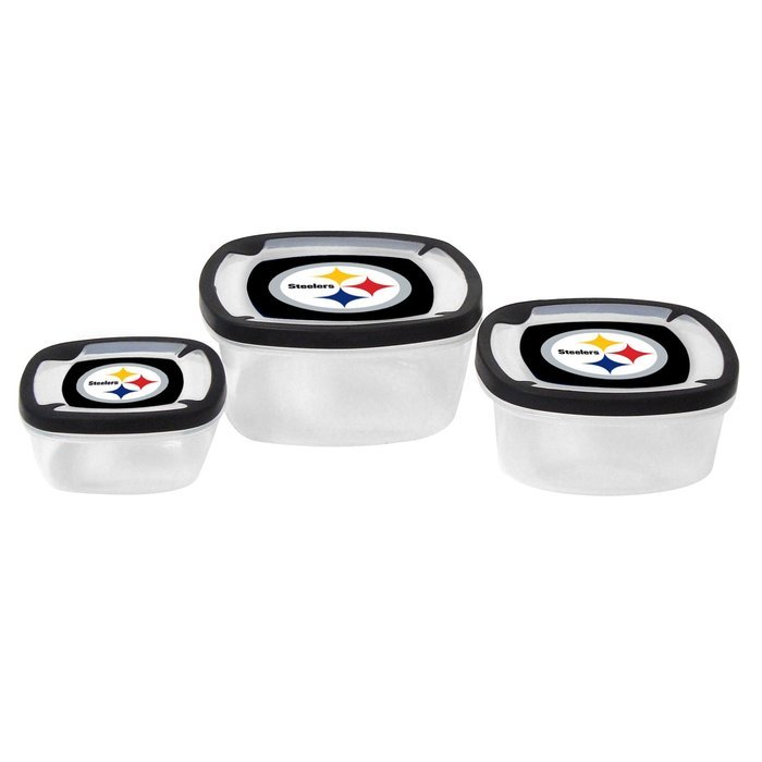 NFL Nesting Square Containers, 7.2-Cup; 3.5-Cup; 2.1-Cup, Clear, Piece of 3 N19