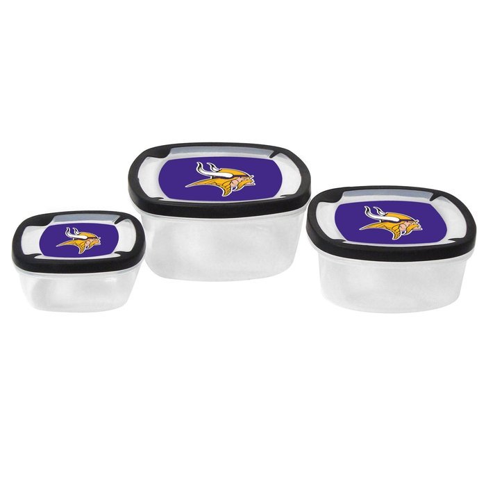 NFL Nesting Square Containers, 7.2-Cup; 3.5-Cup; 2.1-Cup, Clear, Piece of 3 N20